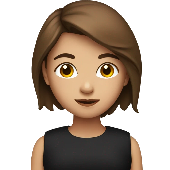 Brown haired Girl With black top an a Book  emoji