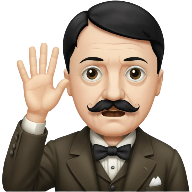 Adolf hitler with a Charlie Chaplin mustache throwing up CK emoji