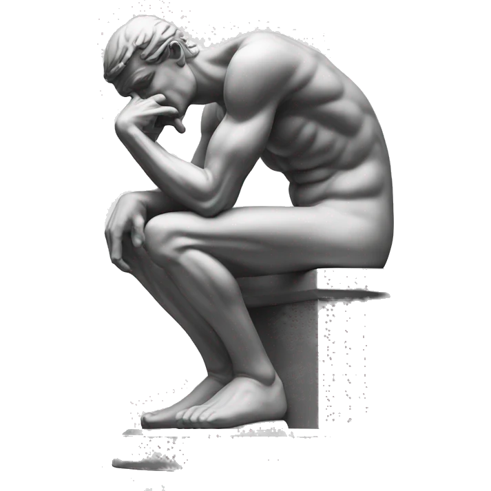 The Thinker sculpture white emoji