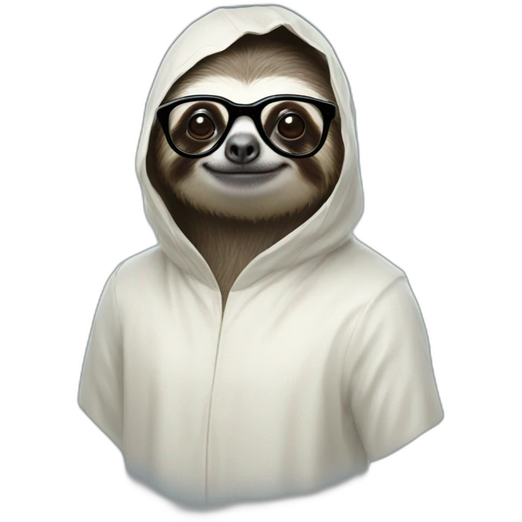 sloth king as a ghost with glasses emoji