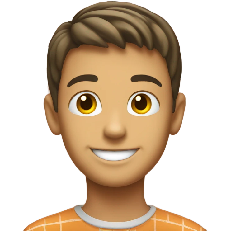 smiling boy by brick wall emoji