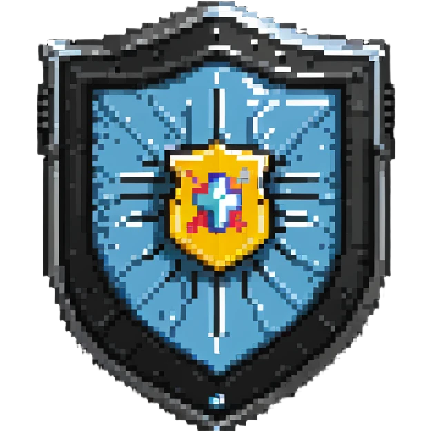 IT Help Desk shield-shaped badge with tech symbols emoji