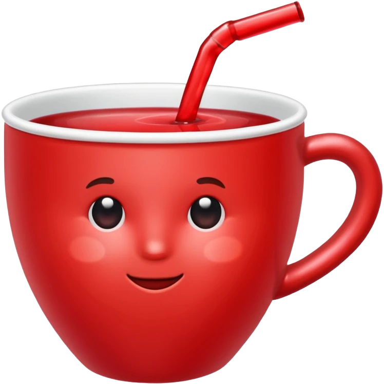 Make a red drinking cute emoji
