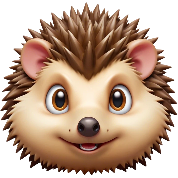 Cinematic Comical Hedgehog Portrait Emoji, Head tilted dramatically with an exaggeratedly amused expression, featuring a striking spiky brown Fur with a quirky, scrunched-up face and wide, expressive eyes filled with playful disbelief, Simplified yet hilariously expressive features, highly detailed, glowing with a slightly sassy glow, high shine, dramatic yet playful, stylized with an air of cheeky mischief, bright and endearing, soft glowing outline, capturing the essence of a spirited and over-the-top hedgehog, so meme-worthy it feels like it could roll its spines into internet fame instantly! emoji