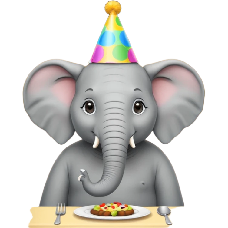 elephant  at a restaurant table emoji