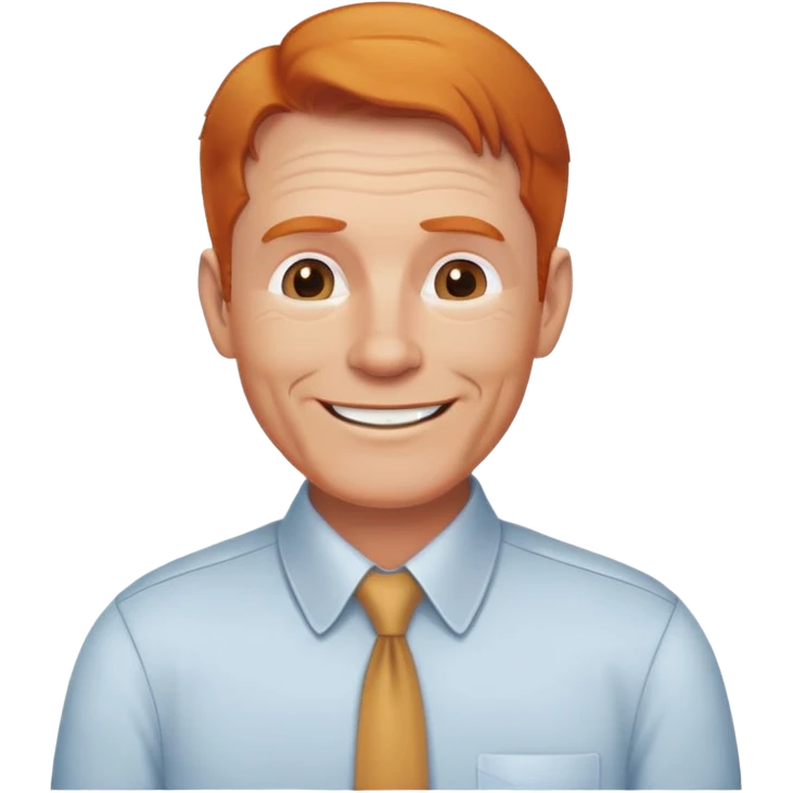friendly older white man, receding ginger hair, fit, professional, smiling, with a collared shirt emoji