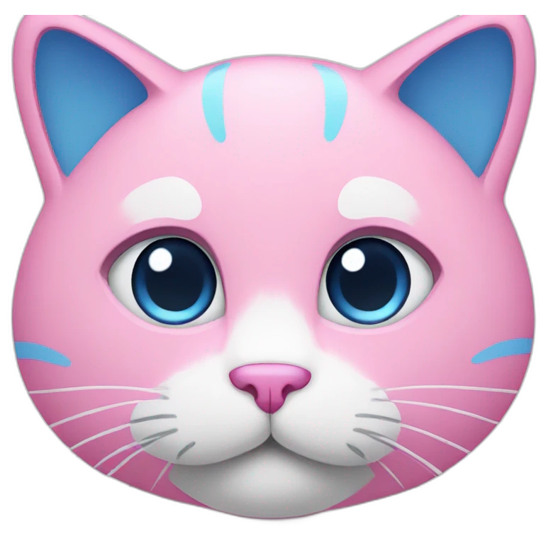 Blue and pink cat emoji