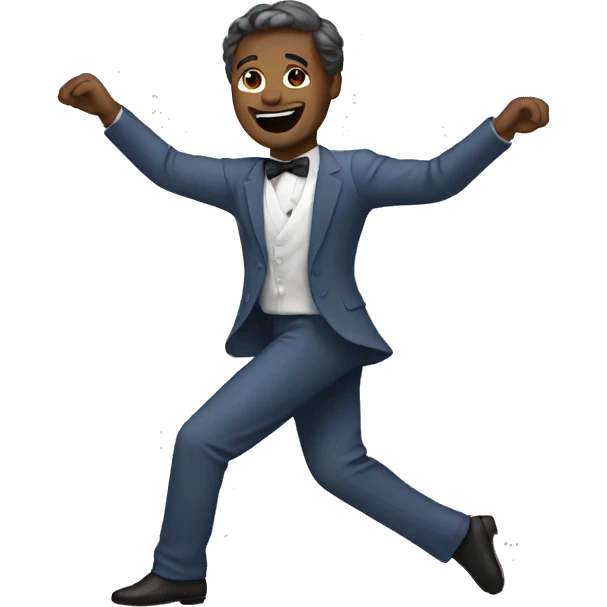 dancing man with dress emoji