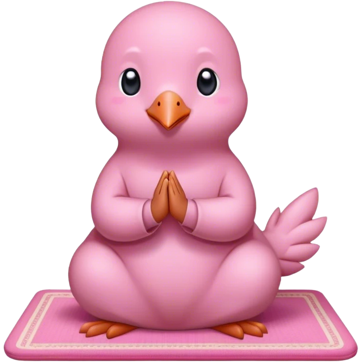Cute muslim pink pigeon praying on a mat emoji