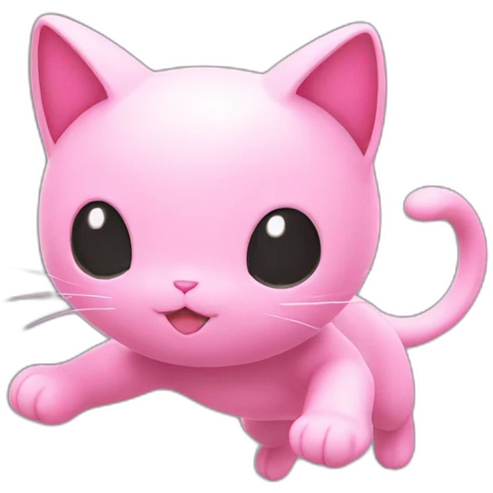 pink mew pokemon levitating emoji