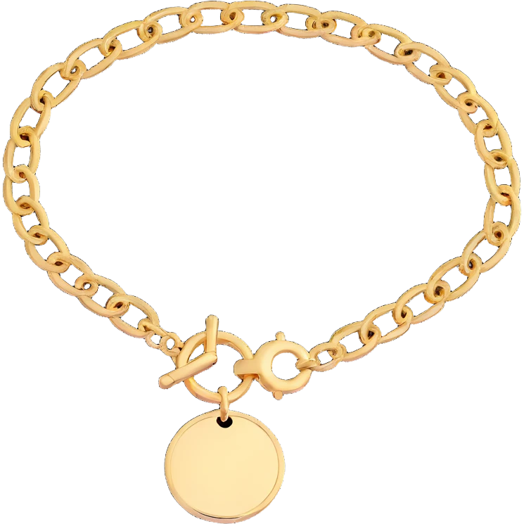 Elegant gold bracelet with Imogen charm emoji
