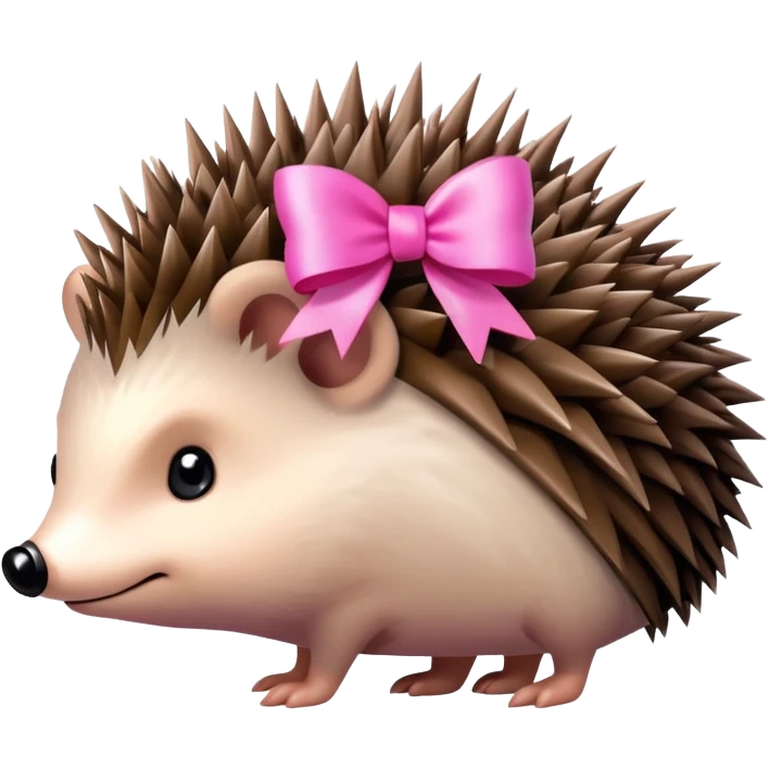 hedgehog with a pink bow emoji