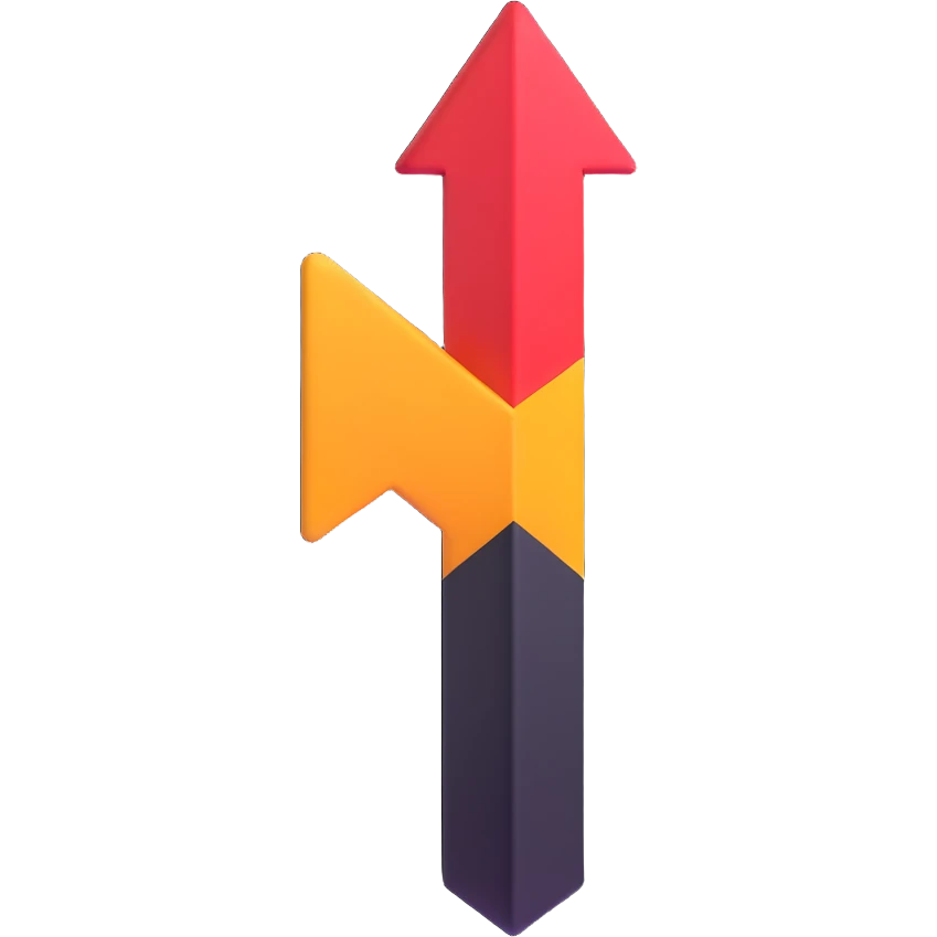 3D arrow pointing to MORE text emoji