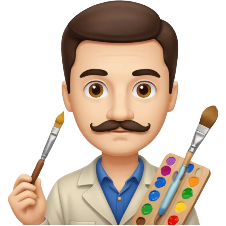 artist with a palette and a moustache emoji