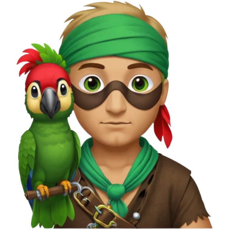 pirate and parrot emoji