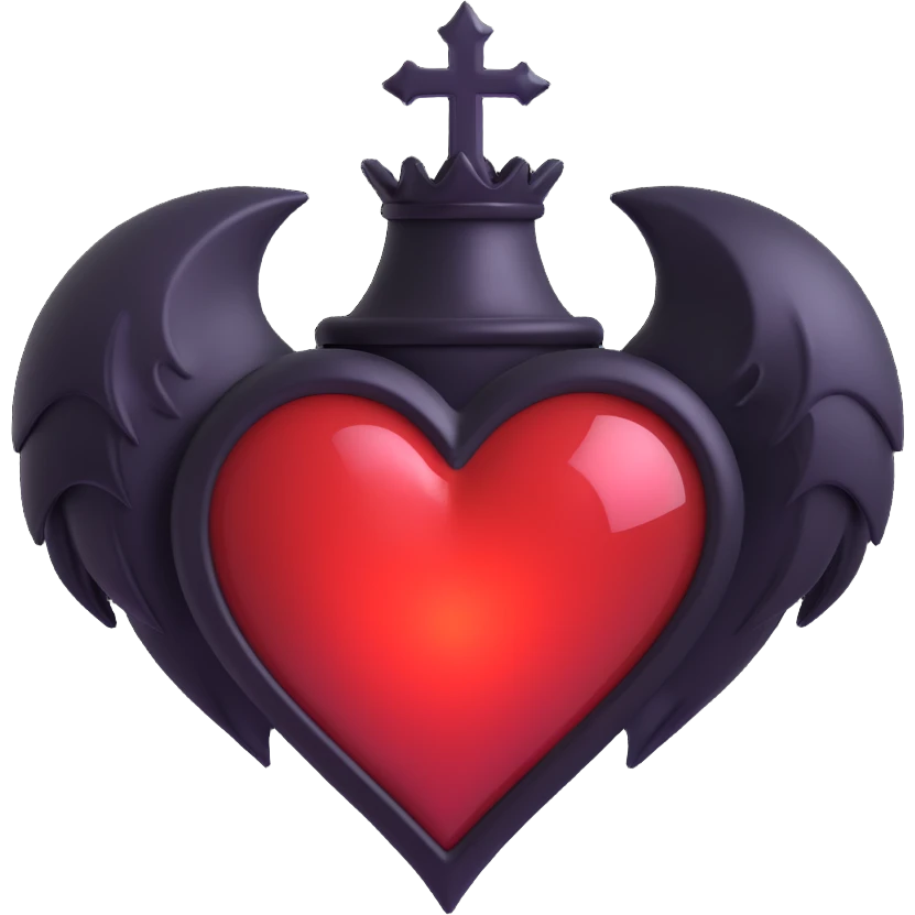gothic heart with glowing effect emoji