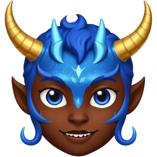 glitter azul little devil emoji