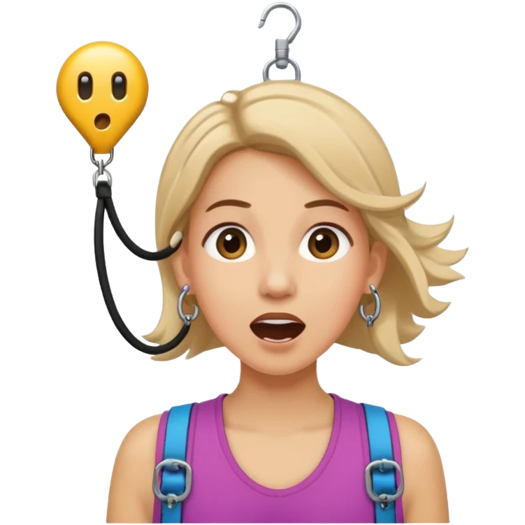 bungee jumping face with earrings emoji