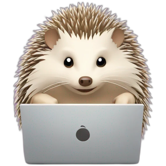 hedgehog working with laptop emoji