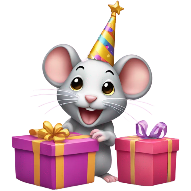 Happy birthday mouse emoji