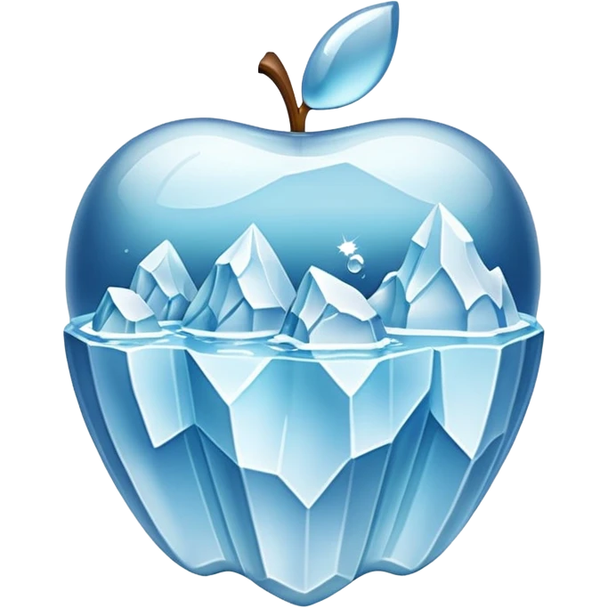 A 3D iceberg in Apple emoji style
 emoji