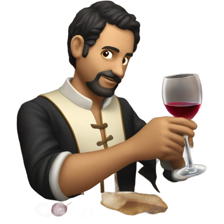 Santiago Vázquez bebiendo vino emoji