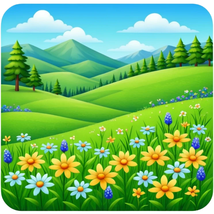 lush green meadow with wildflowers emoji