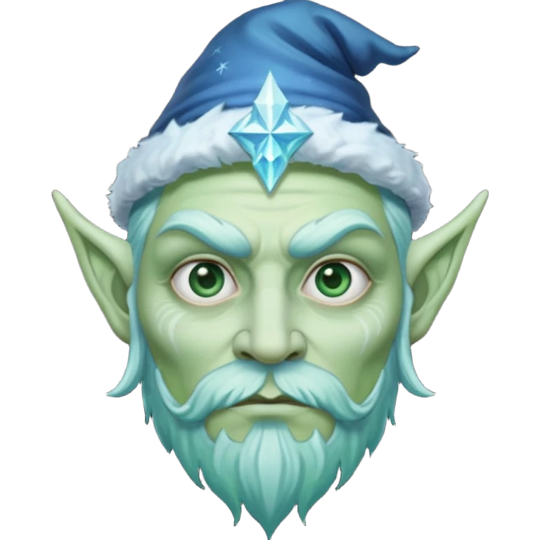 Frost wizard. green face-tattooing. emoji
