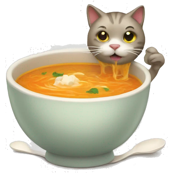 cat eating soup emoji
