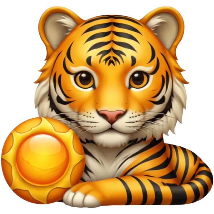 Gold tiger holding a sun ☀️🐯 emoji