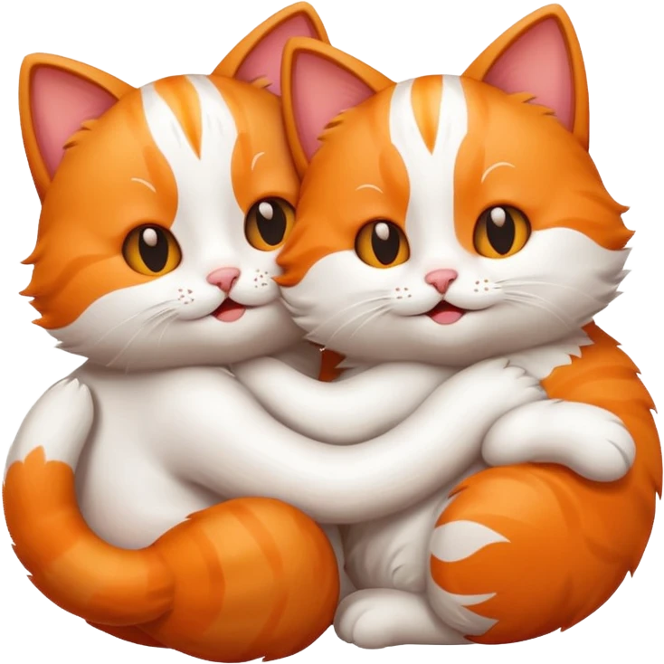 two happy cats in love emoji