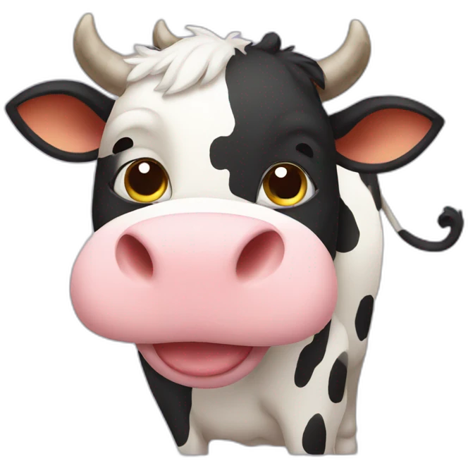 Cow with cat emoji