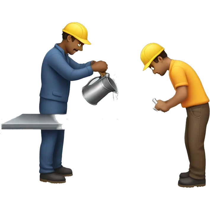 man pouring steel emoji