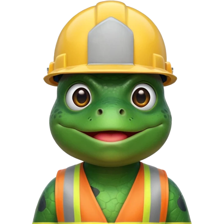 bufo (the meme frog) with construction helmet, emoji style please emoji