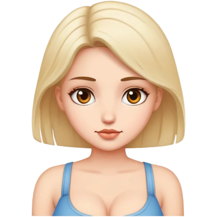 A girl with big tits and a soul emoji