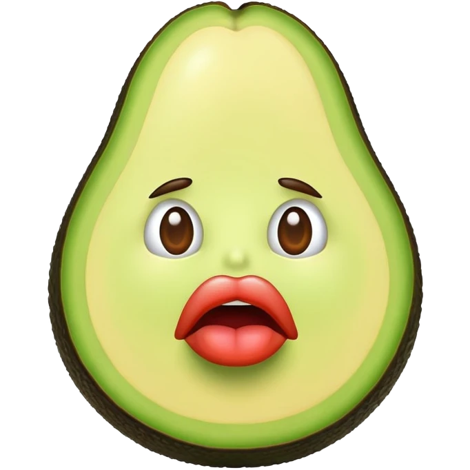 Aguacate con labios grandes emoji