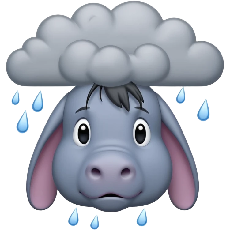 Eeyore with a rain cloud  emoji