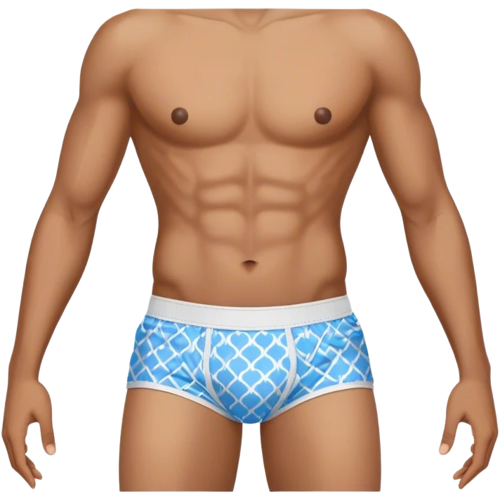 Blue heart patterned white boxers emoji