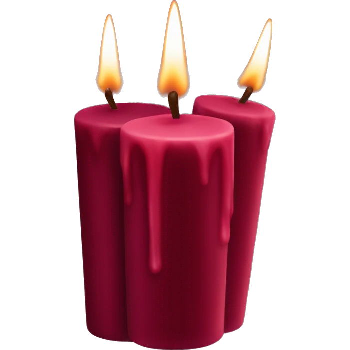 3 Dark red velvet candles emoji