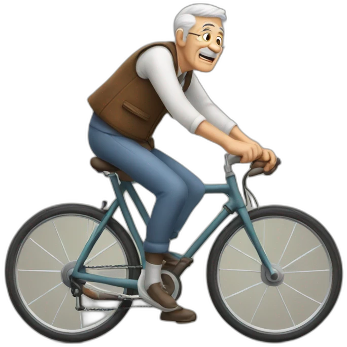 Old man riding bike emoji
