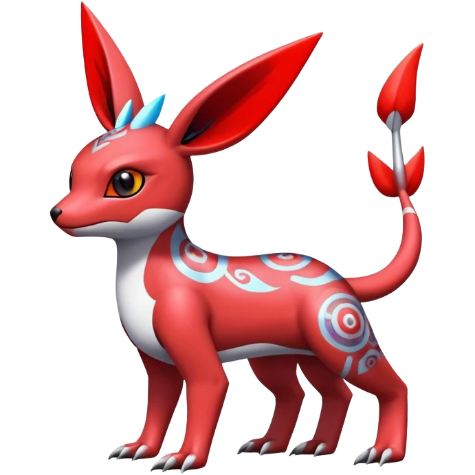  Cute Shiny Exotic Colorful Guilmon-Latias-Koraidon-Umbreon-Fakémon-hybrid-creature (full body)  emoji