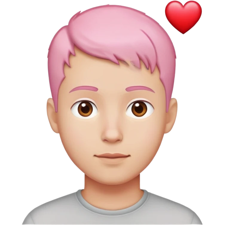 Pink short hair heart-shaped head man  emoji