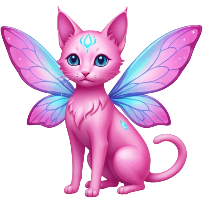 Pink Bioluminescent Stupid Faerie-feline-god (full body) emoji