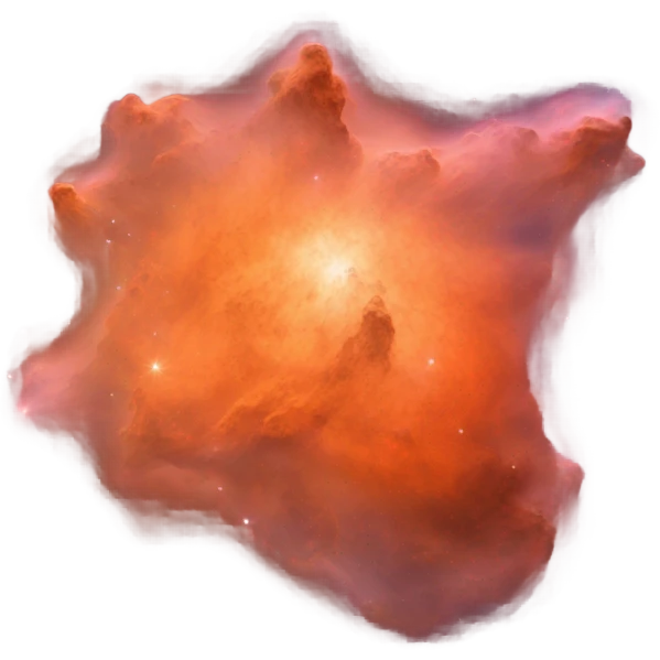 realistic nebula in cosmic space orange emoji