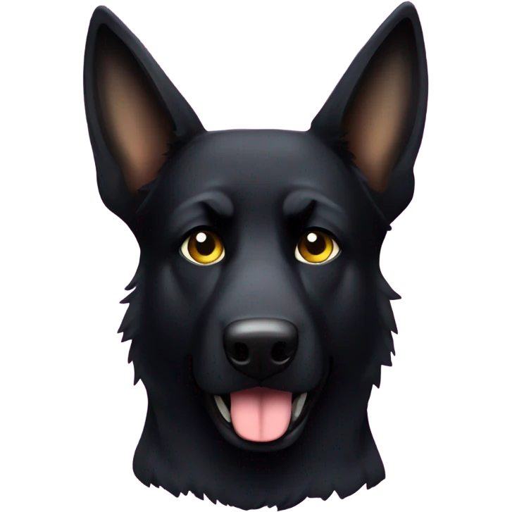 All black German shepherd with glitter angry face  emoji