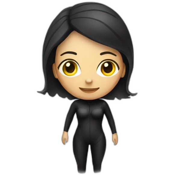 scubadiver woman, with black suit emoji