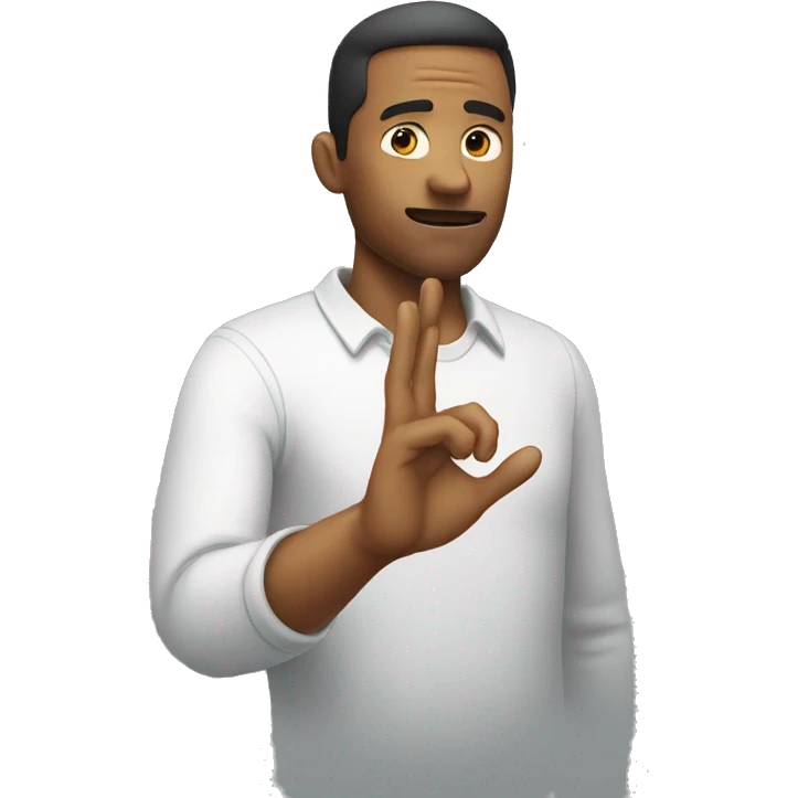 Man with one hand up to say stop emoji