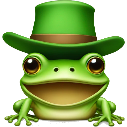 frog with derby hat emoji