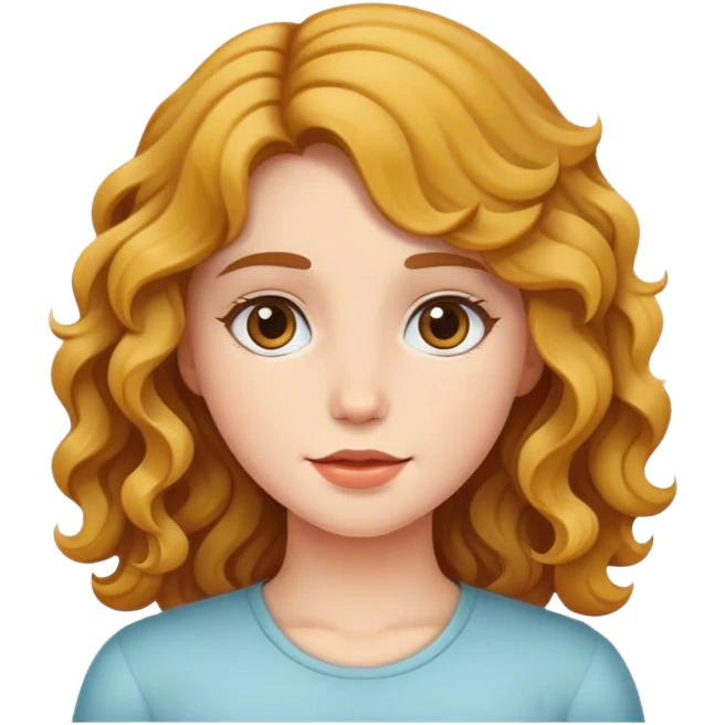 Girl with wavy hair emoji