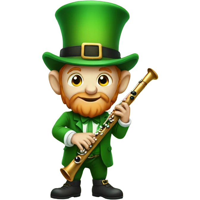 Leprechaun playing flute emoji
